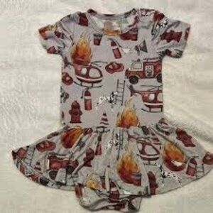 Posh Peanut Fireman Short Sleeve Skirt Bodysuit - 12-18M - NWT
